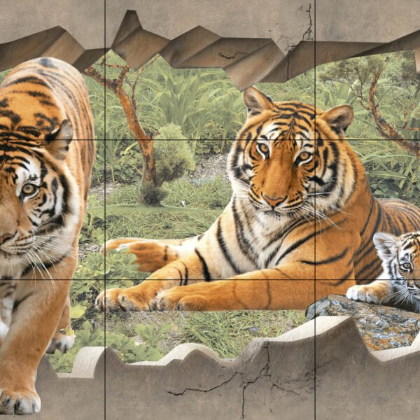 Three Tiger Wall Tile | J-460 | 36X54